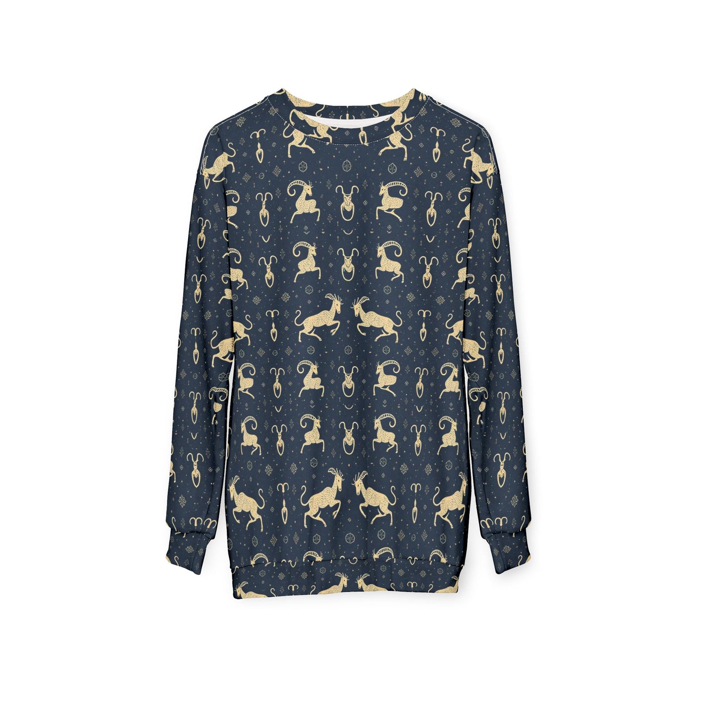 Unisex Sweatshirt, Zodiac Design, Pattern, Capricorn, AOP