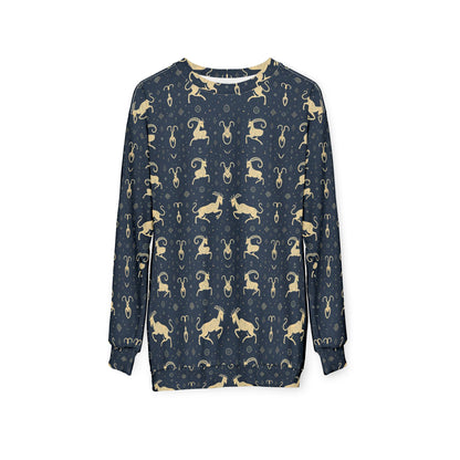 Unisex Sweatshirt, Zodiac Design, Pattern, Capricorn, AOP