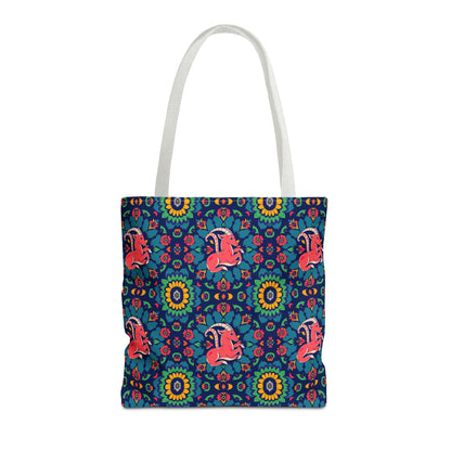 Tote Bag (AOP), Capricorn, Zodiac v1, Flower Pattern