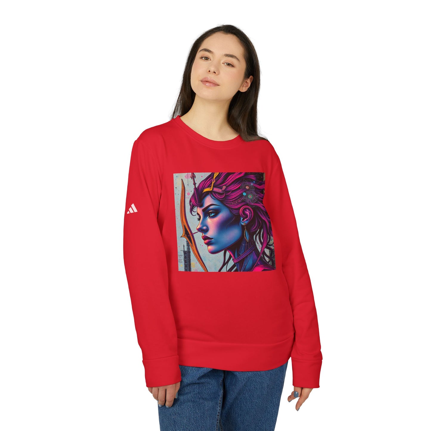 Adidas, Unisex Fleece Crewneck Sweatshirt, Sagittarius, Pop Art v1, Zodiac