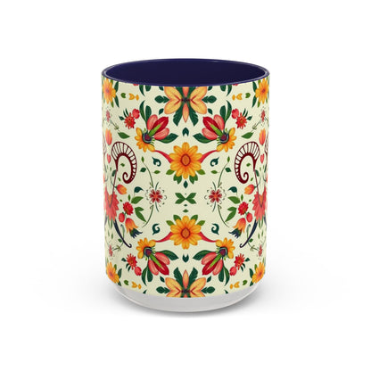 Accent Coffee Mug, Aries, Zodiac, Flower Pattern, (11, 15oz)