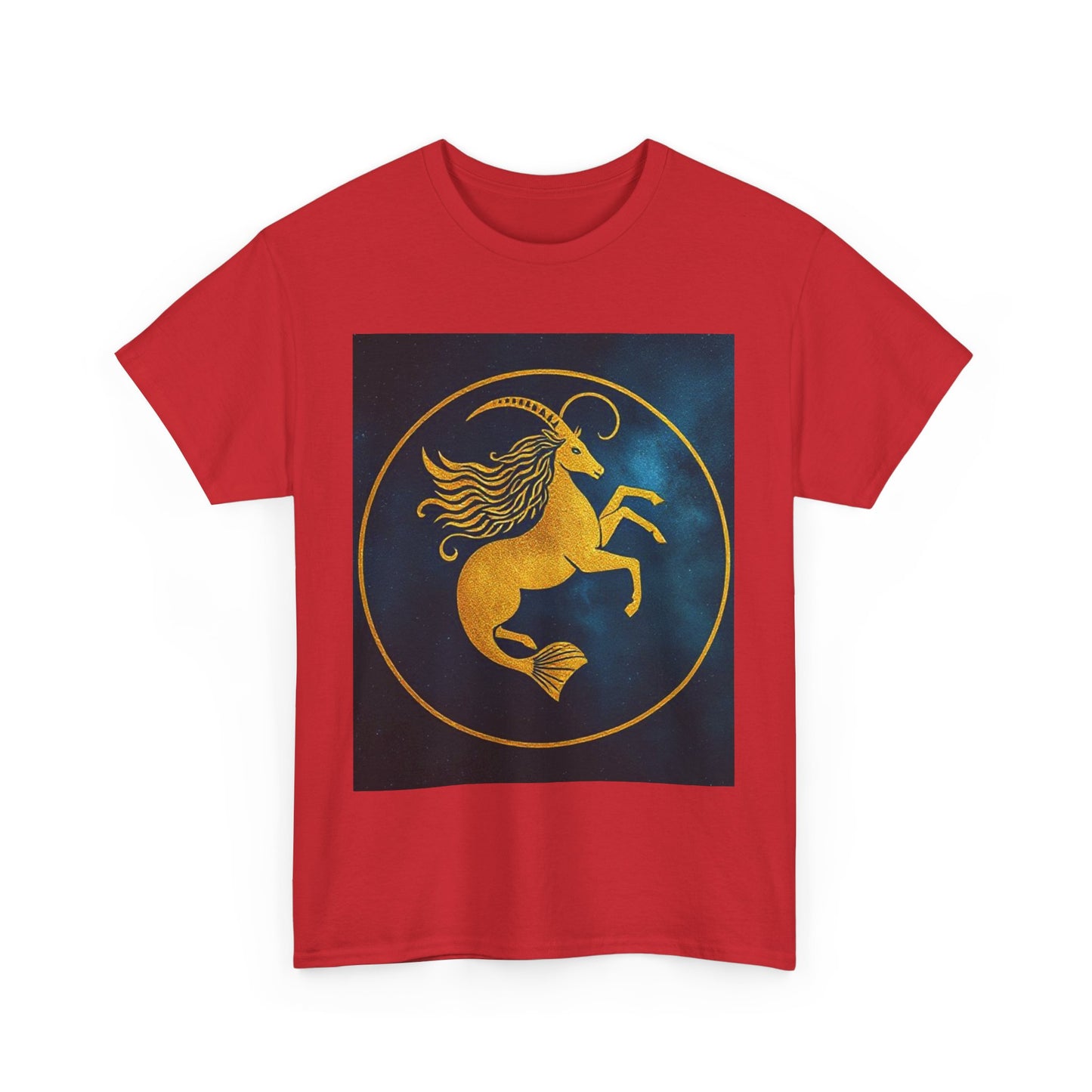 Unisex Heavy Cotton T-Shirt, Capricorn Animal v3, Symbol, Zodiac Design