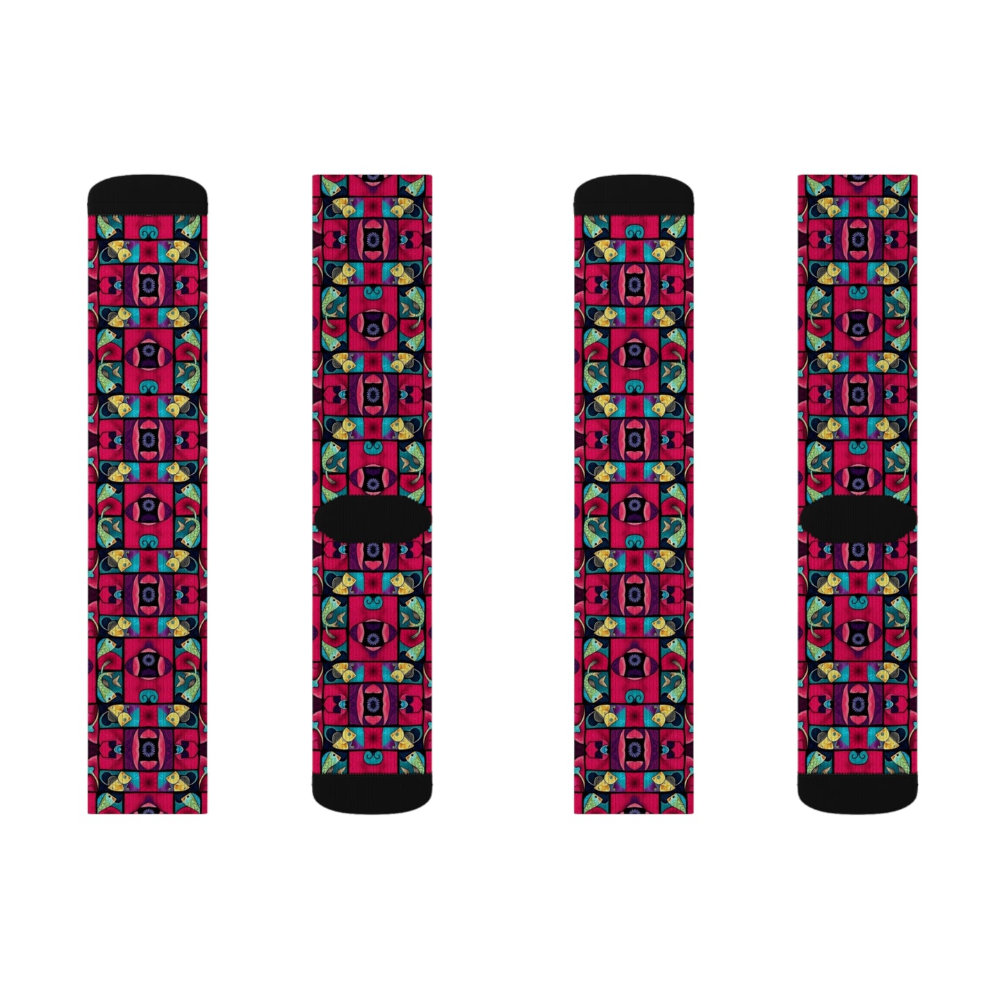 Sublimation Socks, Pisces, Zodiac v2, Shapes Pattern