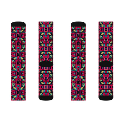 Sublimation Socks, Pisces, Zodiac v2, Shapes Pattern
