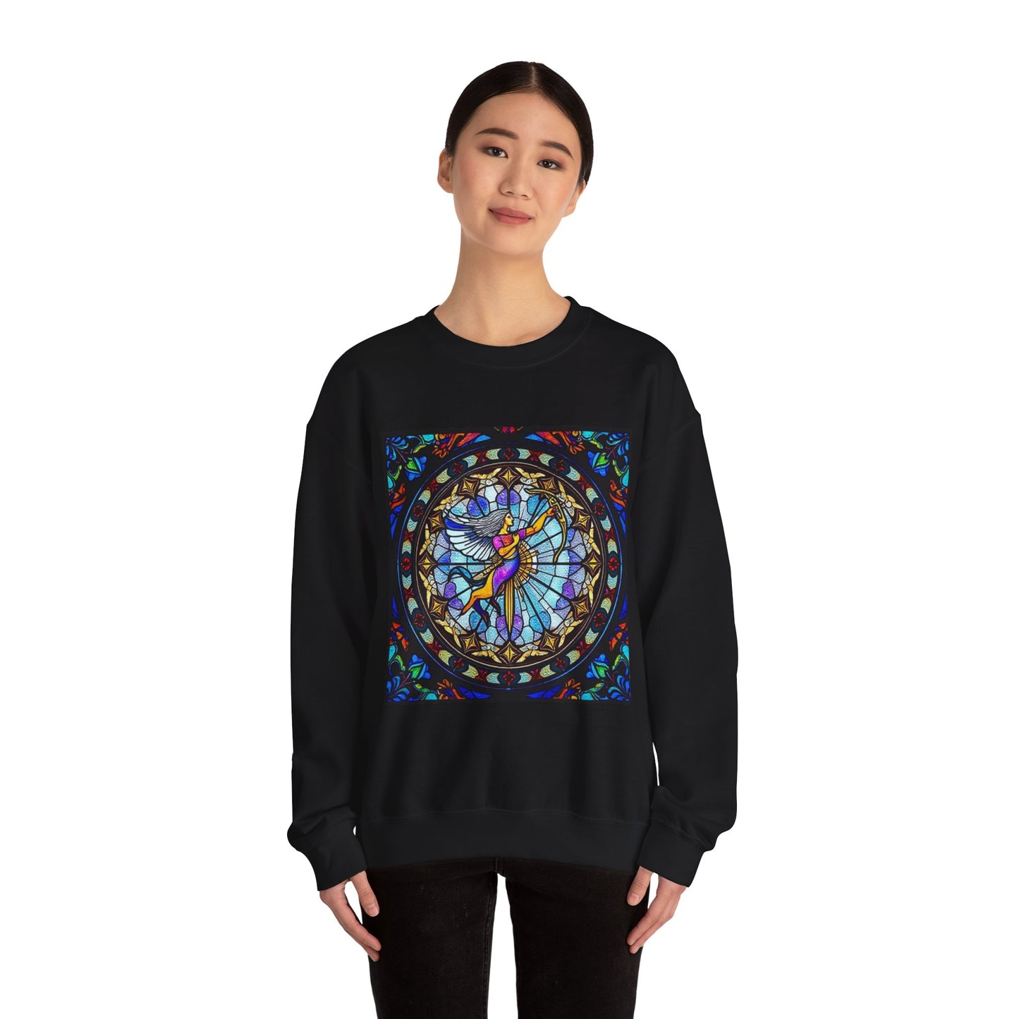 Unisex Heavy Blend™ Crewneck Sweatshirt, Glass, Sagittarius Zodiac Design