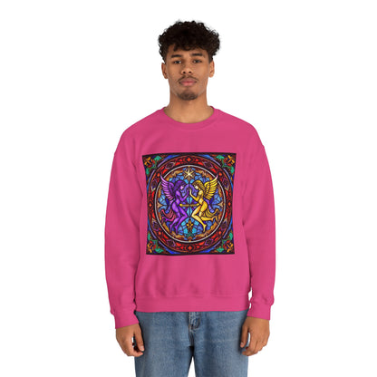 Unisex Heavy Blend™ Crewneck Sweatshirt, Glass, Gemini Zodiac Design