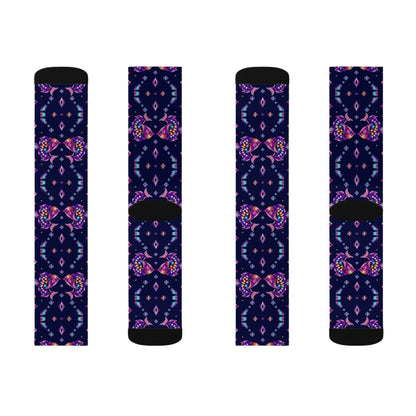 Sublimation Socks, Pisces, Zodiac v2, Jewel Pattern