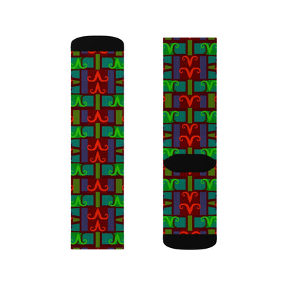 Sublimation Socks, Aries, Zodiac v1, Shapes Pattern