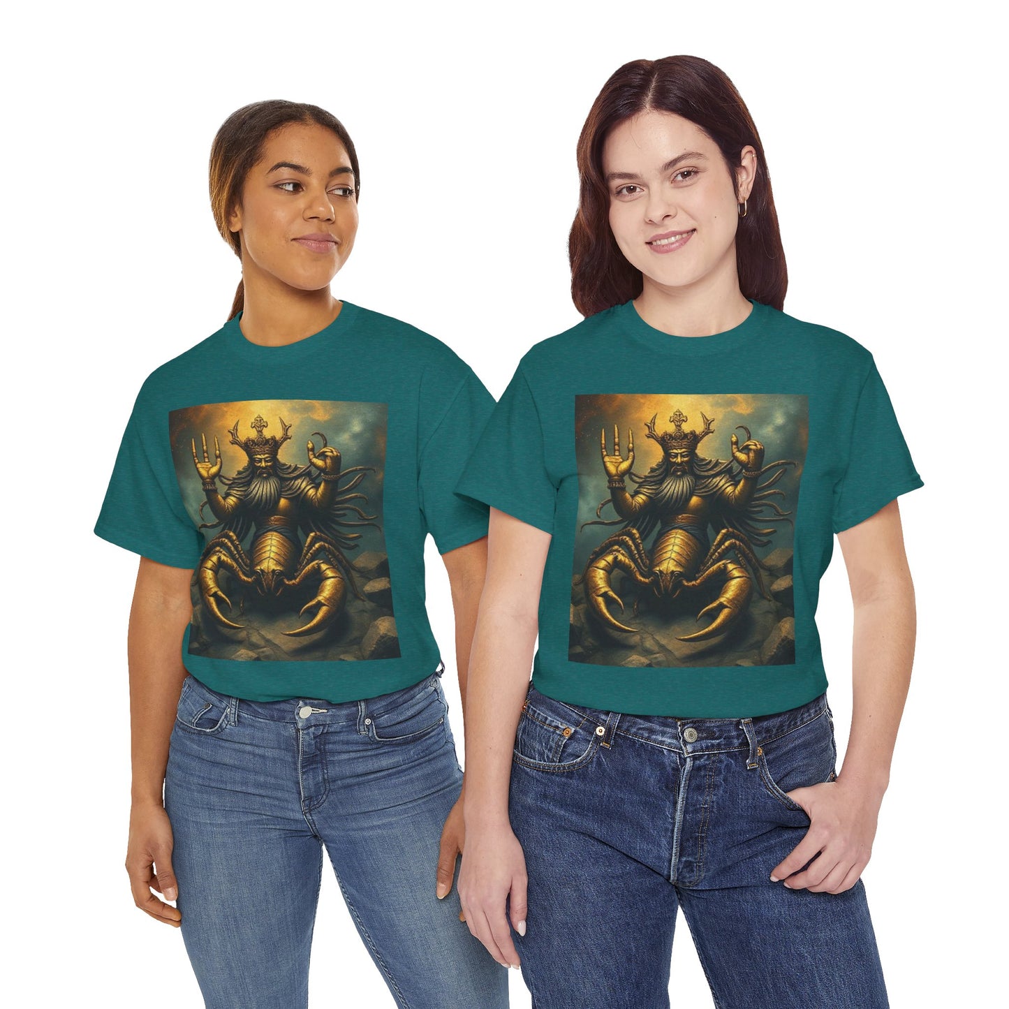 Unisex Heavy Cotton T-Shirt, Desert Scorpio King, Zodiac Design