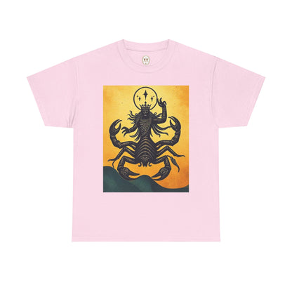 Unisex Heavy Cotton T-Shirt, Scorpion King, Print Art, Scorpio Zodiac Design