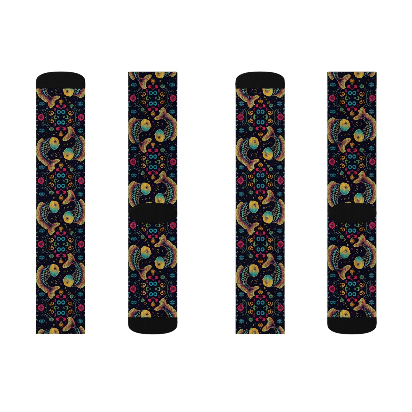 Sublimation Socks, Pisces, Zodiac v3, Pattern
