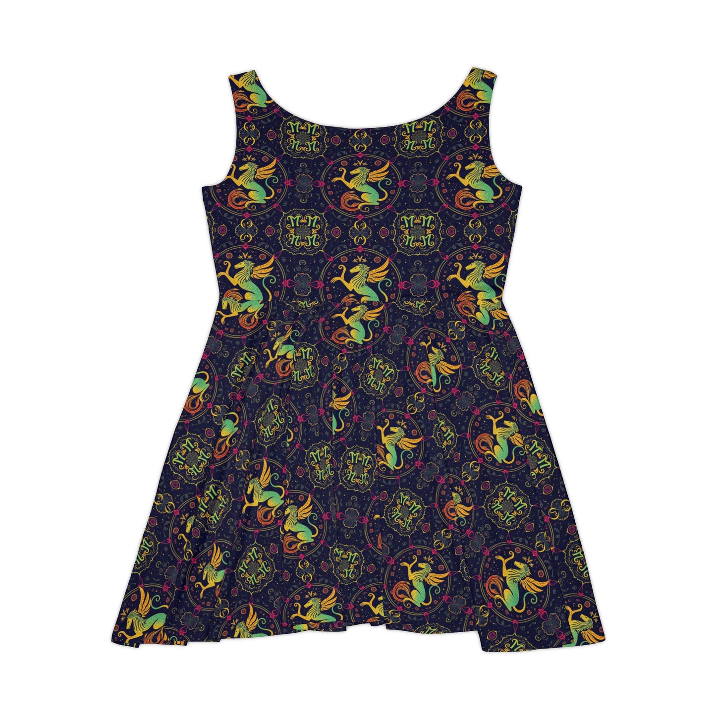 Women's Skater Dress, AOP, Zodiac v1, Virgo, Pattern