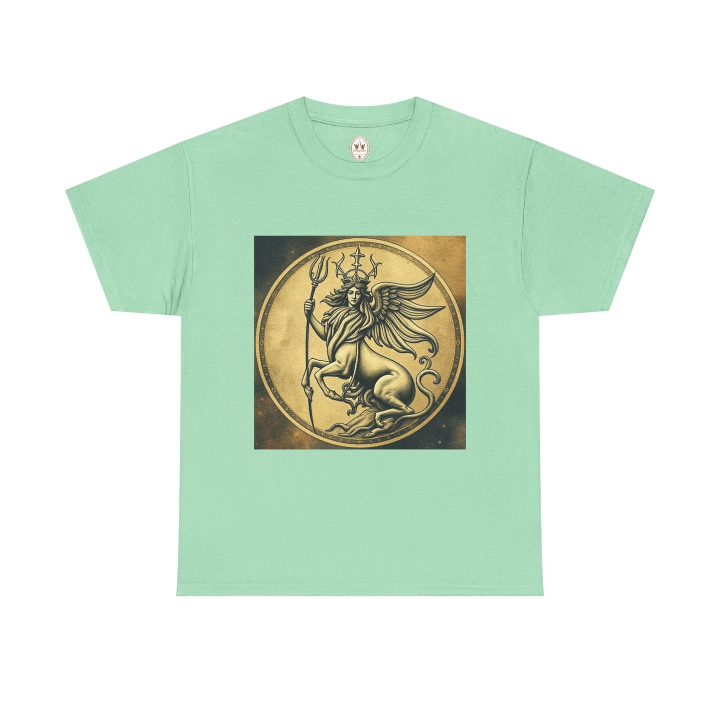 Unisex Heavy Cotton T-Shirt, Animal Angel v1, Virgo Zodiac Design