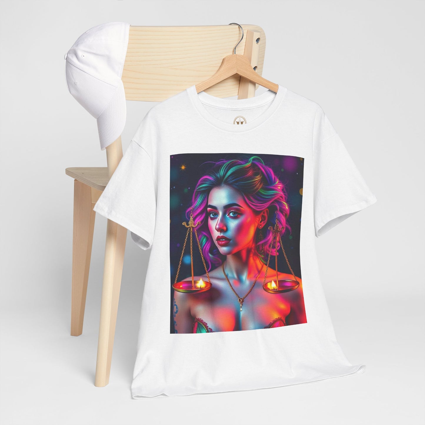 Unisex Heavy Cotton T-Shirt, Libra, Zodiac v3, Sexy Art