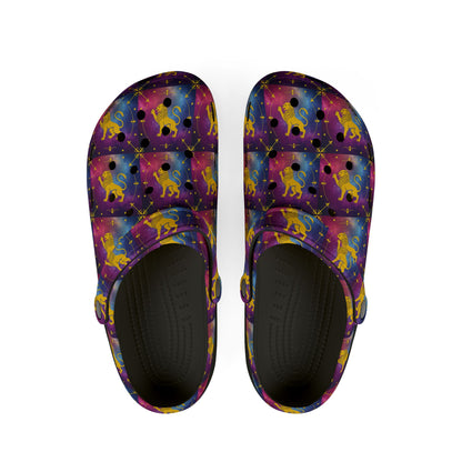 EVA Foam Rubber Shoes, (AOP), Leo, Zodiac v4, Pattern