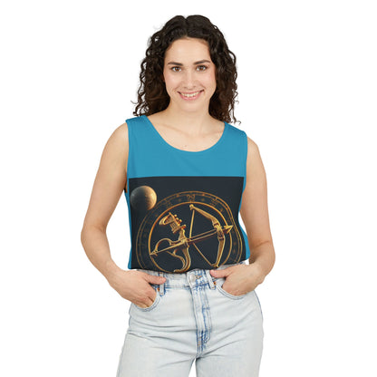Unisex Garment-Dyed, Tank Top, Sagittarius Design, Planet Symbol v1, 100% US cotton