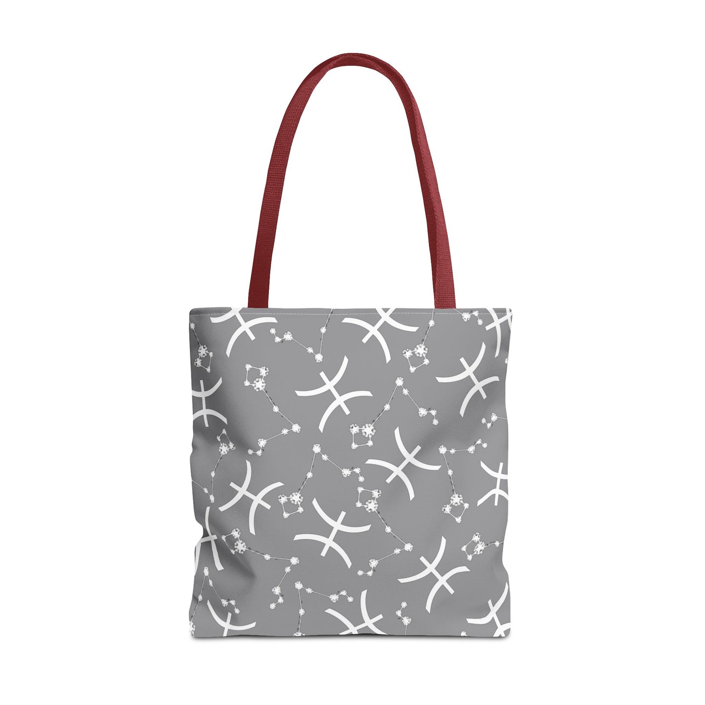 Tote Bag, Pisces Zodiac Sign, AOP, (Grey, White)