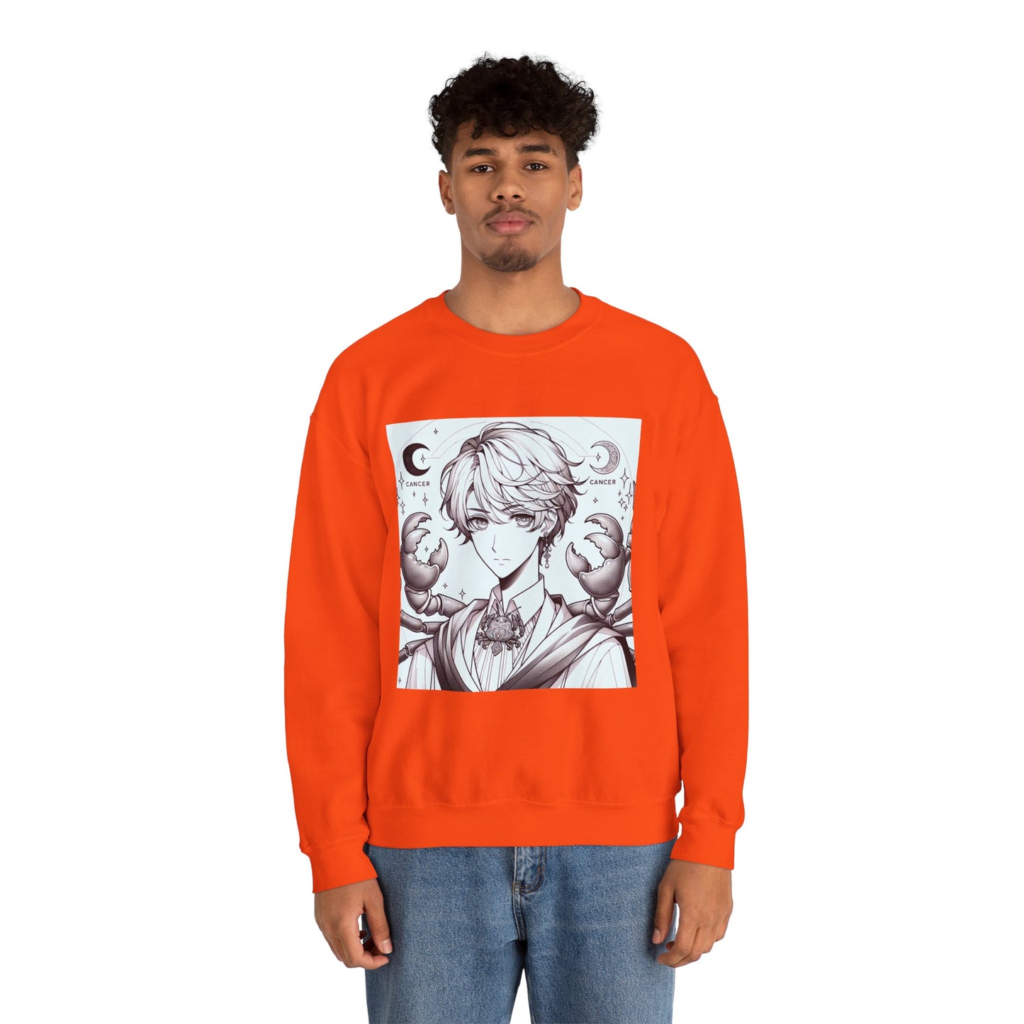 Unisex Heavy Blend™ Crewneck Sweatshirt,Two Moon, Cancer Zodiac Design