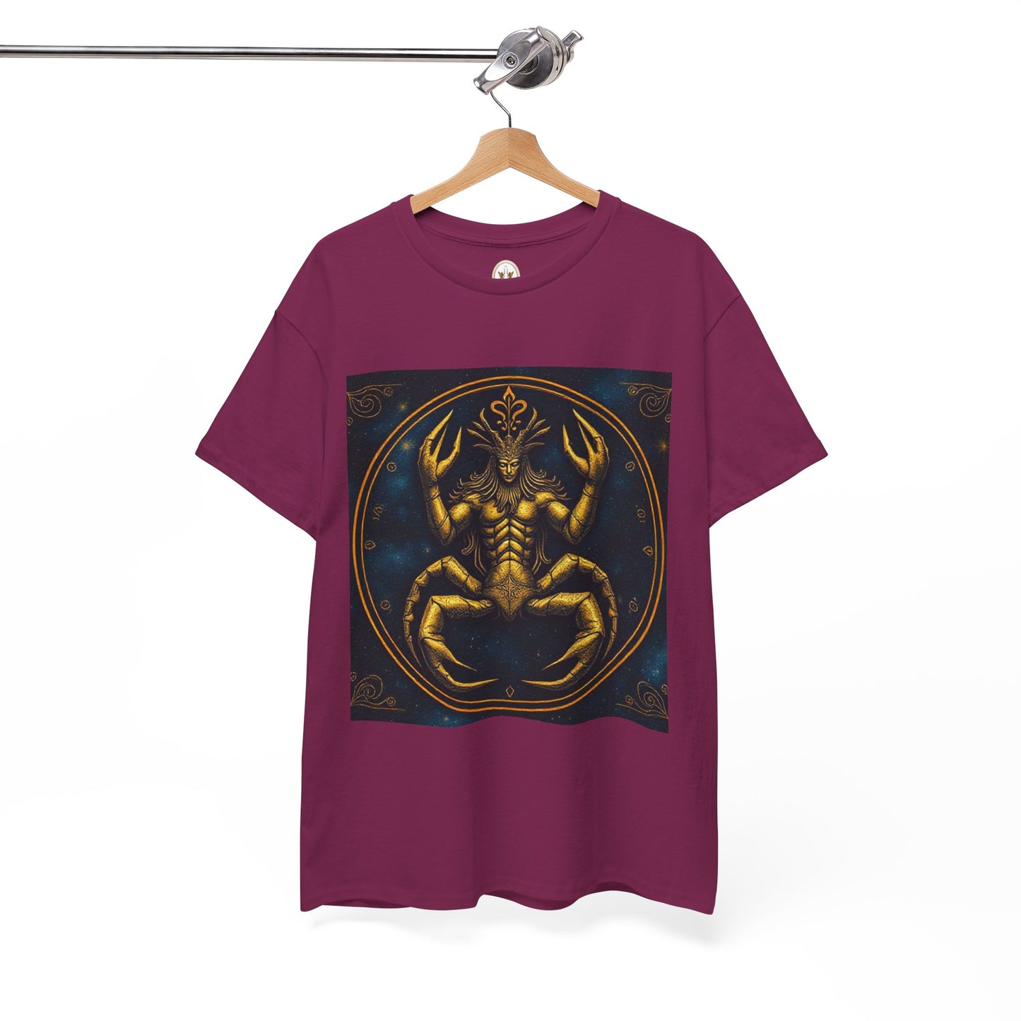 Unisex Heavy Cotton T-Shirt, Scorpion King, Cancer Zodiac Design