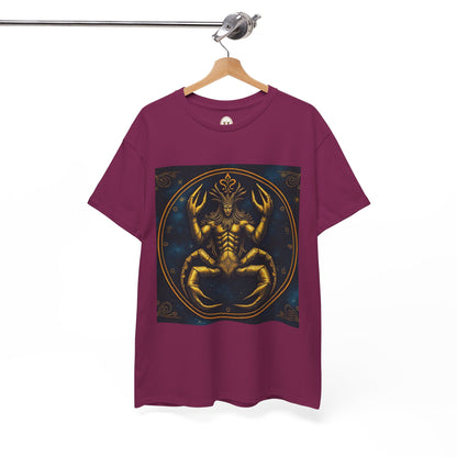 Unisex Heavy Cotton T-Shirt, Scorpion King, Cancer Zodiac Design