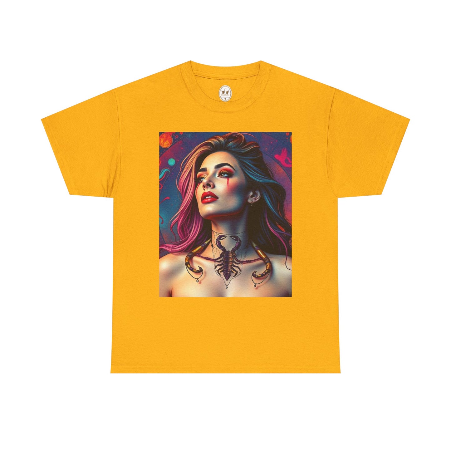 Unisex Heavy Cotton T-Shirt, Scorpio, Zodiac v1, Sexy Art
