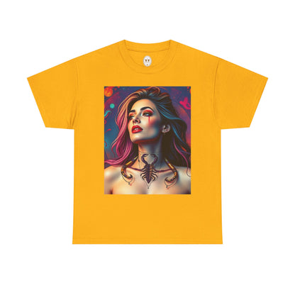 Unisex Heavy Cotton T-Shirt, Scorpio, Zodiac v1, Sexy Art