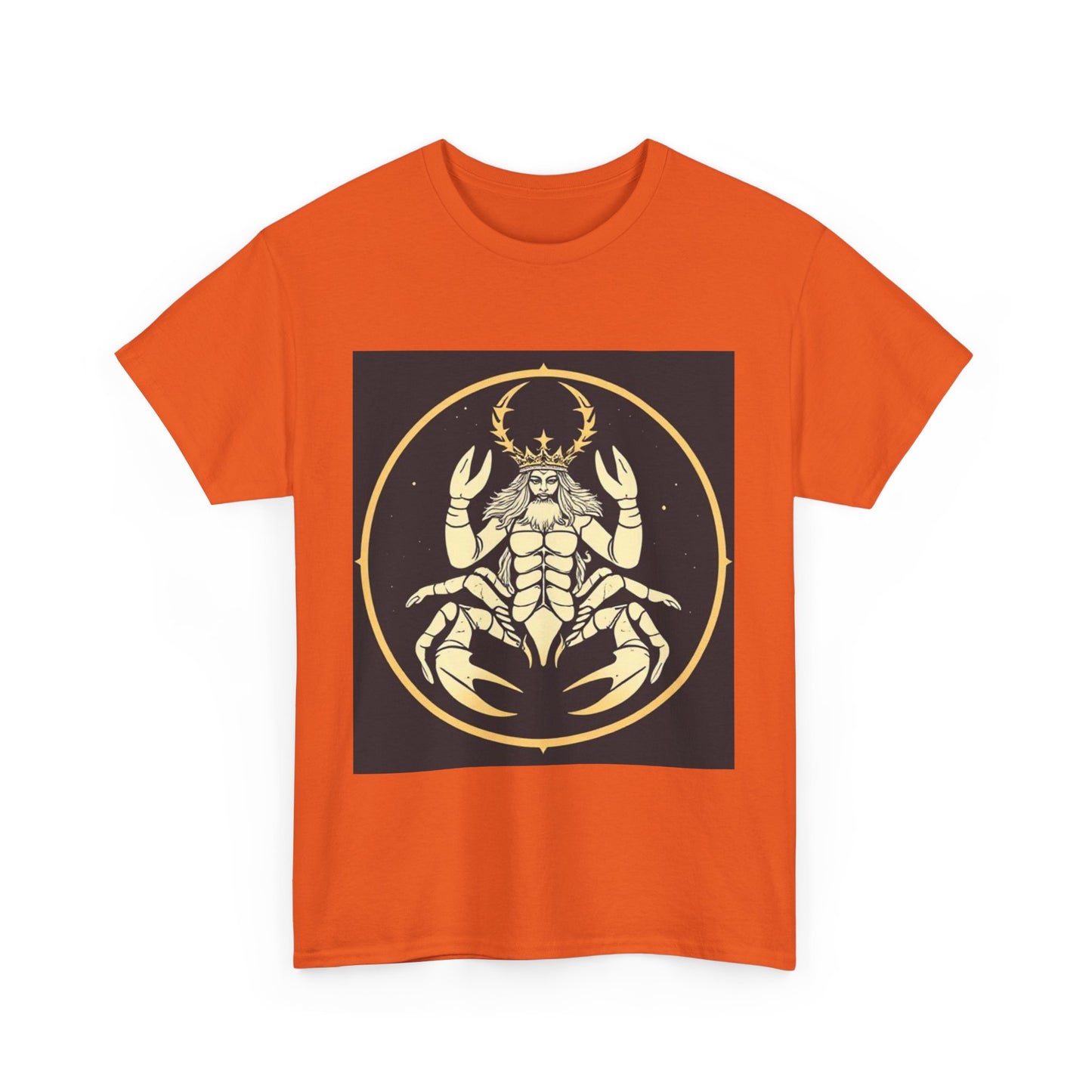 Unisex Heavy Cotton T-Shirt, Scorpio King, Print Art, Zodiac Design