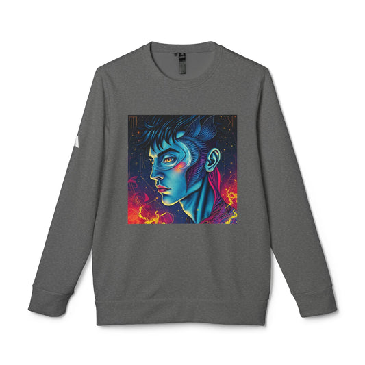 Adidas, Unisex Fleece Crewneck Sweatshirt, Pisces, Pop Art, Zodiac