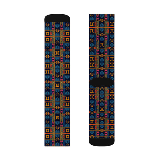 Sublimation Socks, Gemini, Zodiac v2, Shapes Pattern
