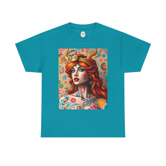Unisex Heavy Cotton T-Shirt, Virgo, Zodiac v1, Sexy Art