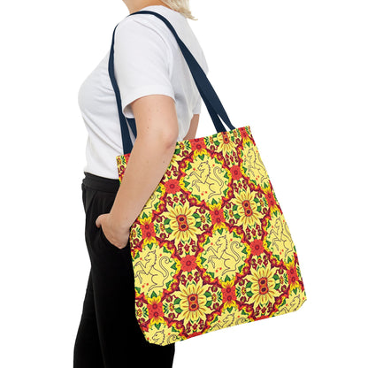 Tote Bag, (AOP), Virgo, Zodiac, Flower Pattern