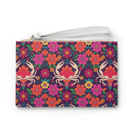 Clutch Bag, Cancer, Zodiac v3, Flower Pattern