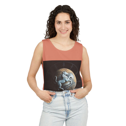 Unisex Garment-Dyed, Tank Top, Aquarius Design, Planet Animal, 100% Ringspun US cotton