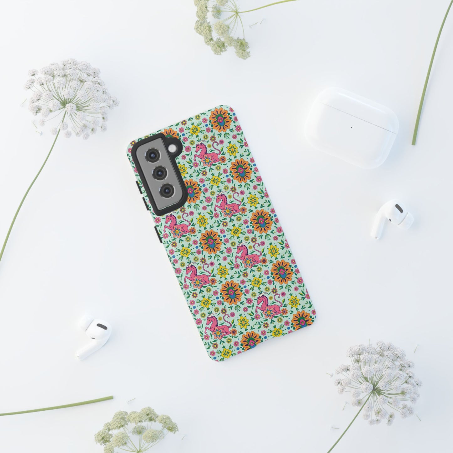 Tough Cases, Aquarius, Zodiac, Flower Pattern