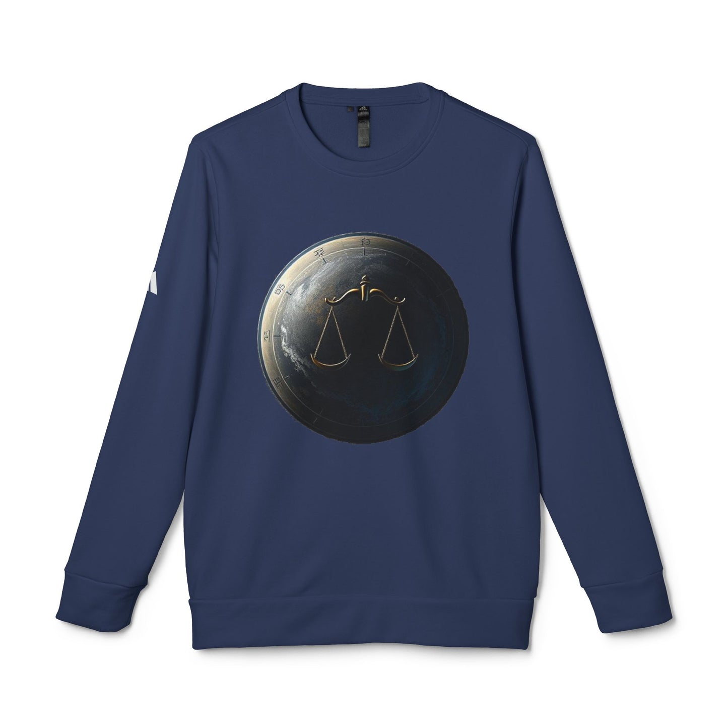 Adidas, Unisex Fleece Crewneck Sweatshirt, Libra, Planet Symbol, Zodiac