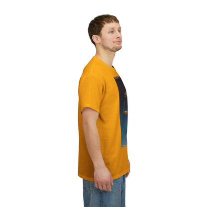 Unisex Heavy Cotton T-Shirt, Space, Libra God, Zodiac Design