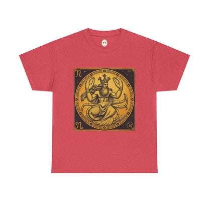 Unisex Heavy Cotton T-Shirt, Crab King, Cancer Zodiac Design