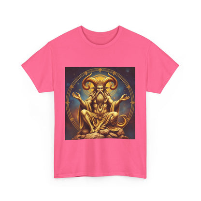 Unisex Heavy Cotton T-Shirt, On The Throne, Taurus Zodiac Design