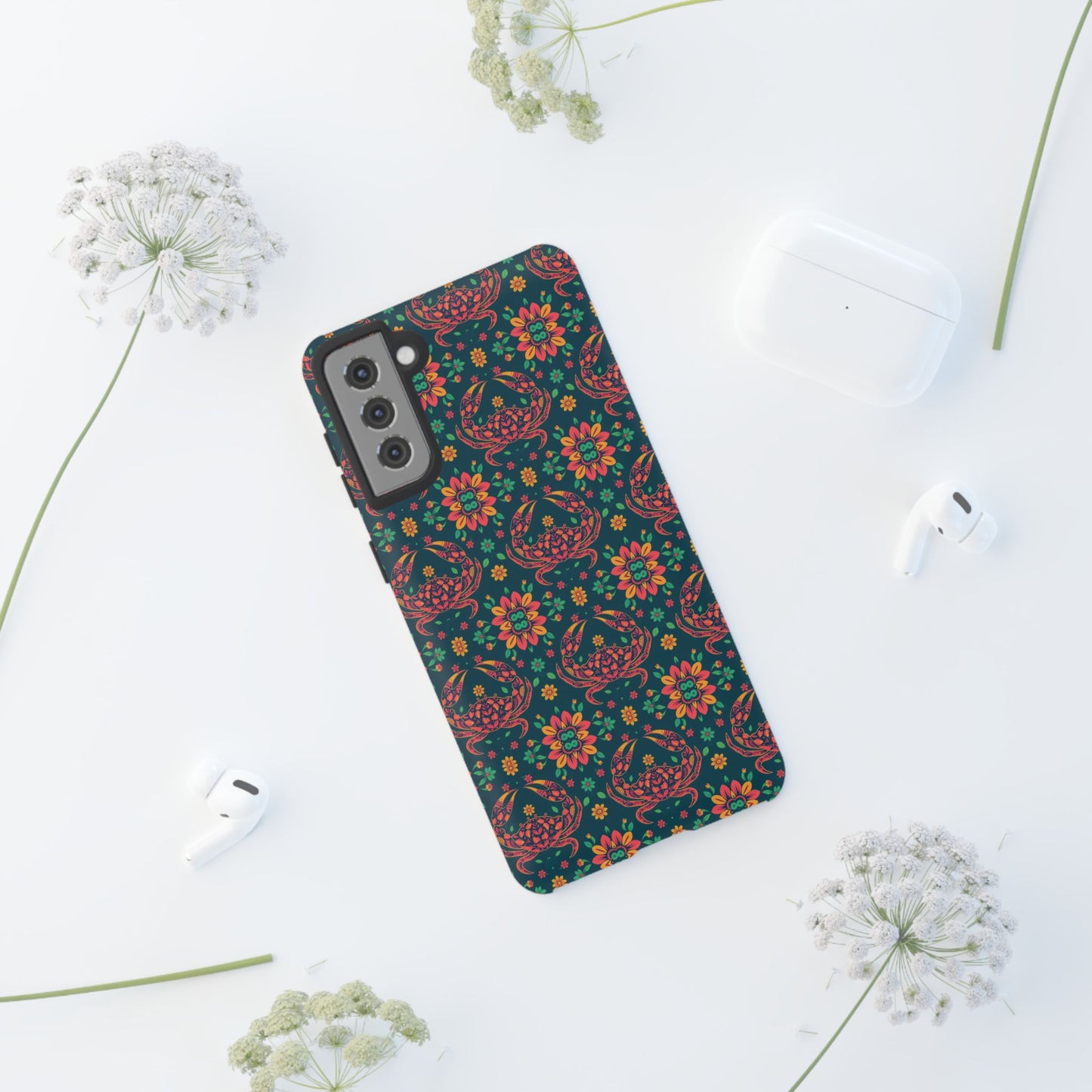 Tough Cases, Cancer, Zodiac v4, Flower Pattern