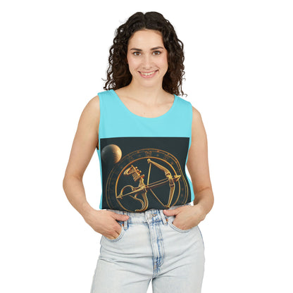 Unisex Garment-Dyed, Tank Top, Sagittarius Design, Planet Symbol v1, 100% US cotton