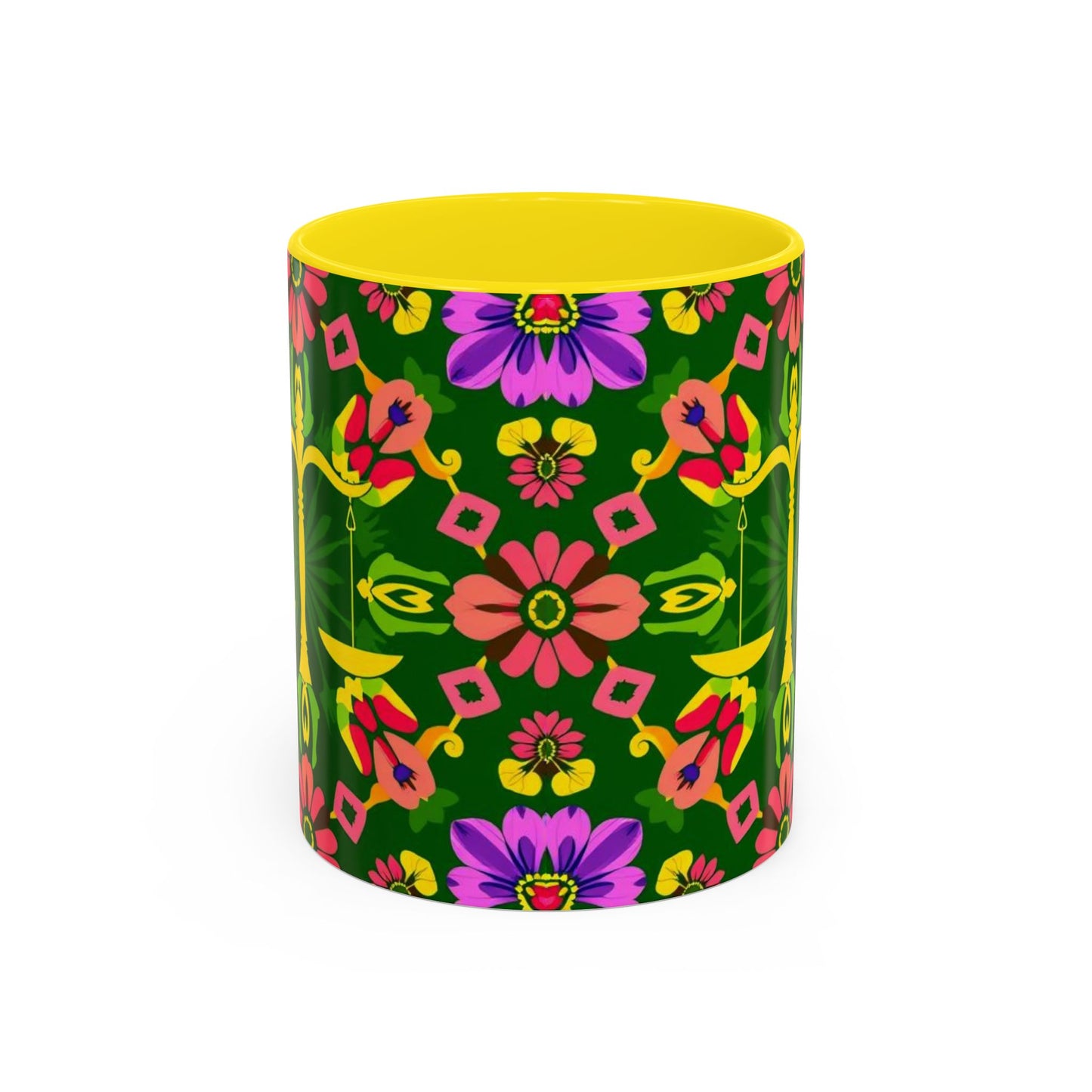 Accent Coffee Mug, Libra, Zodiac, Flower Pattern, (11, 15oz)