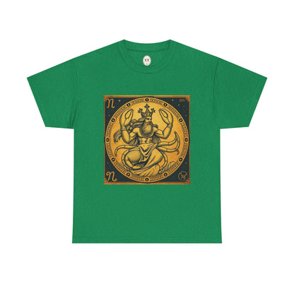 Unisex Heavy Cotton T-Shirt, Crab King, Cancer Zodiac Design