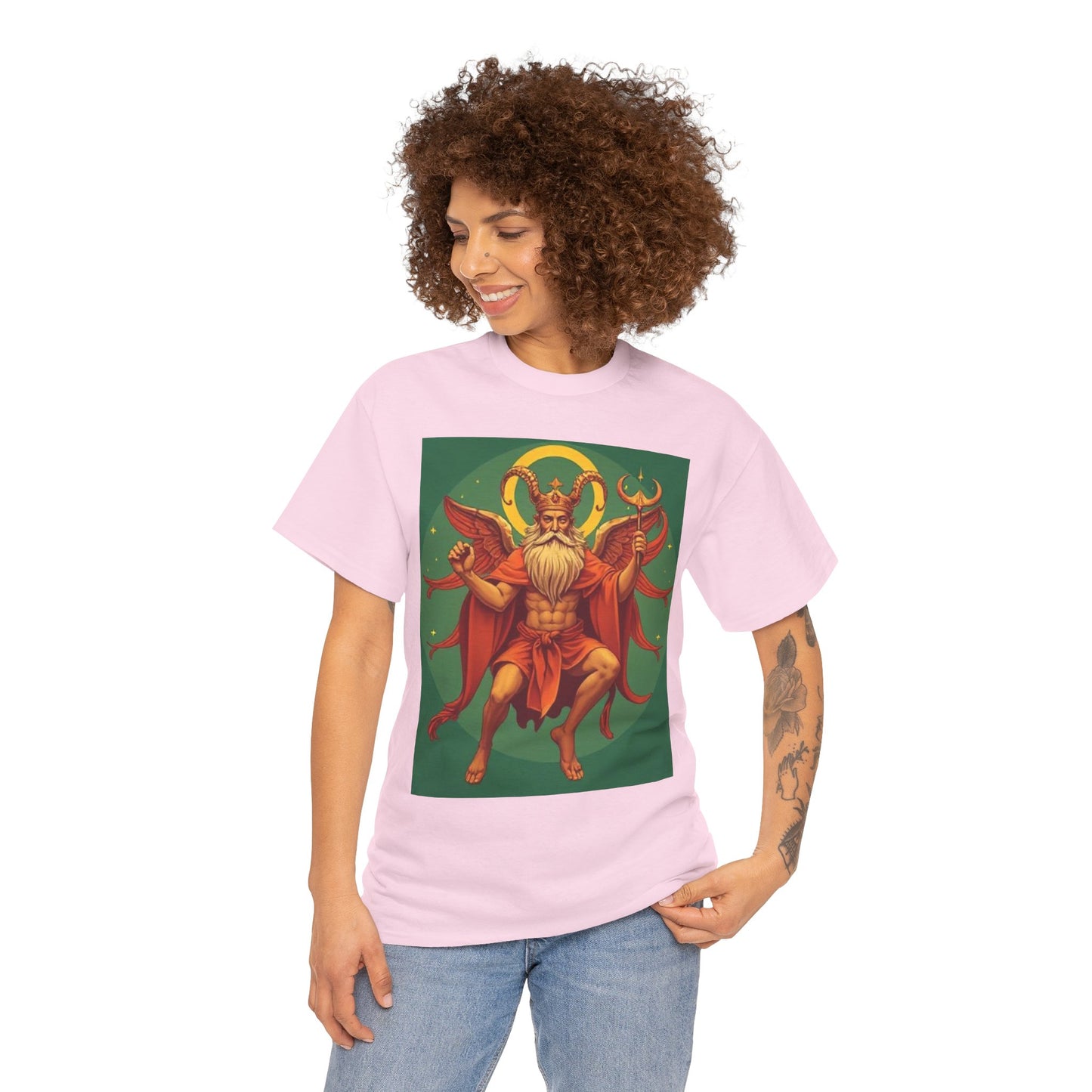 Unisex Heavy Cotton T-Shirt, Aries God 1v, Zodiac Design