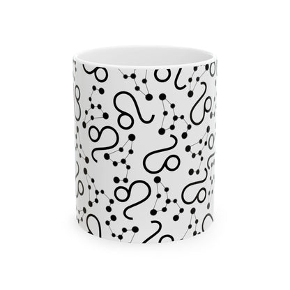 Ceramic Mug, (11oz, 15oz), Ceramic Coffee Mug, AOP, Leo Zodiac Design