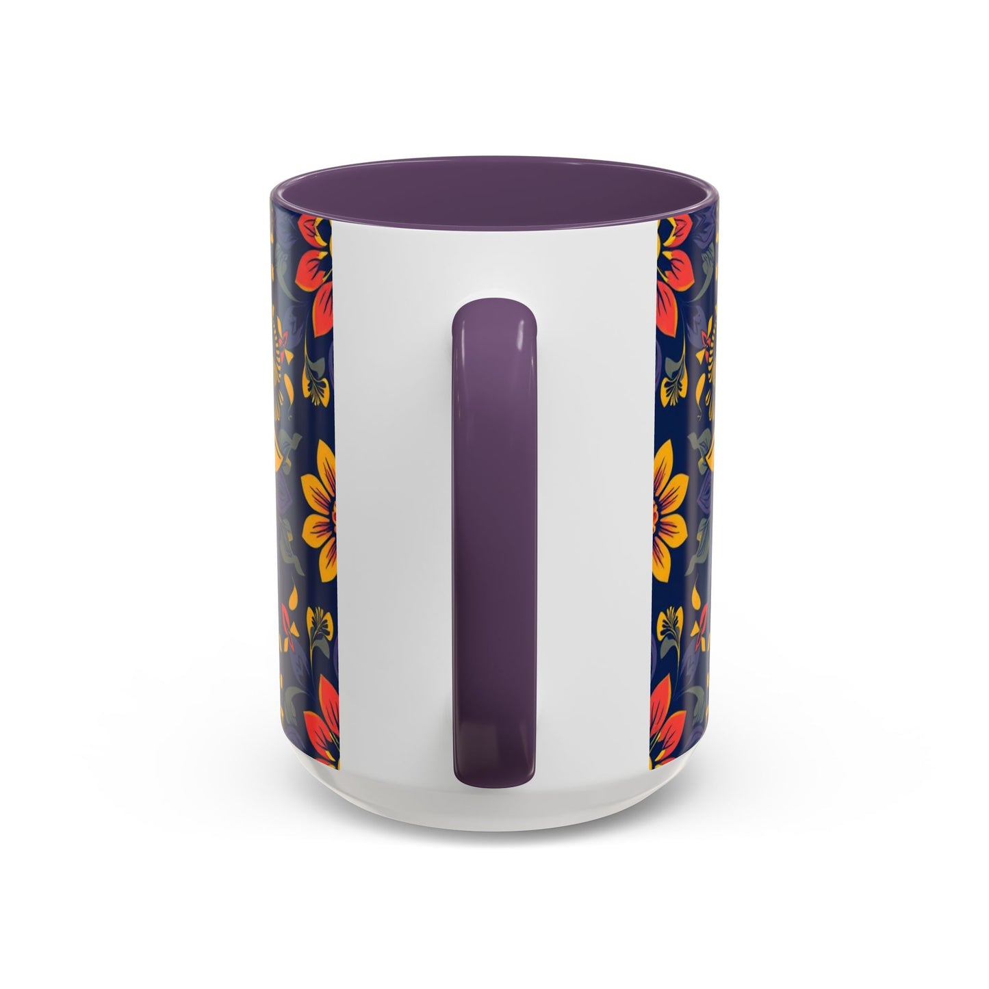 Accent Coffee Mug, Taurus, Zodiac v1. Flower Pattern, (11, 15oz)