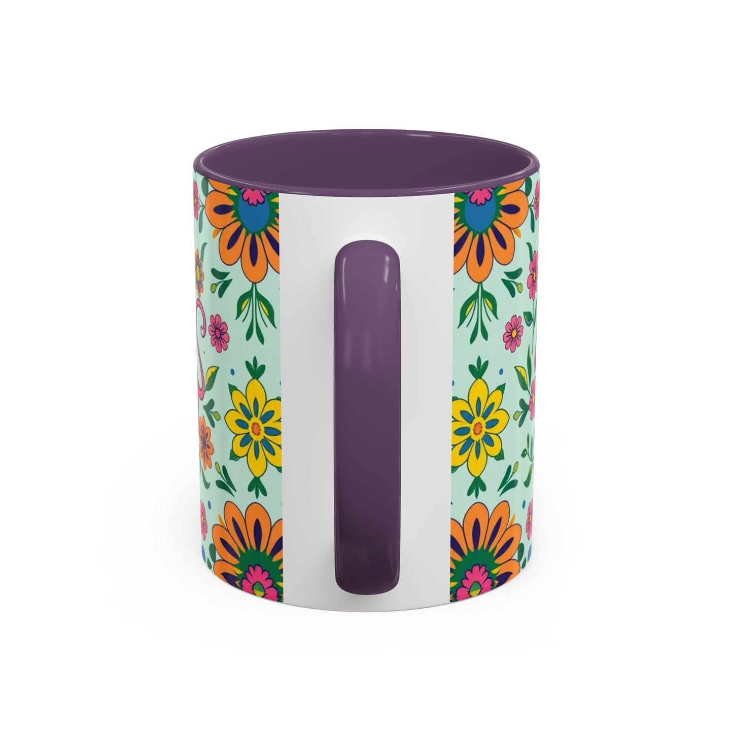Accent Coffee Mug, Aquarius, Zodiac, Flower Pattern, (11, 15oz)