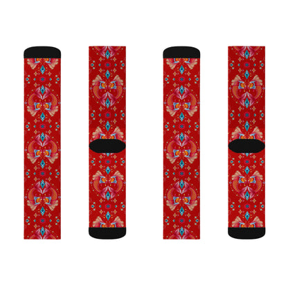 Sublimation Socks, Pisces, Zodiac, Jewel Pattern