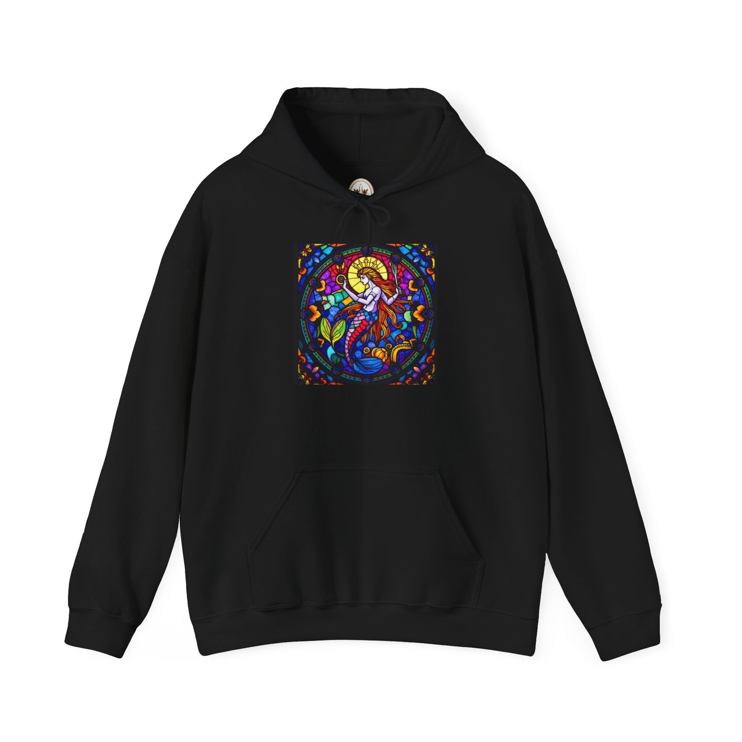 Unisex Heavy Blend™ Hooded Sweatshirt with glass Aquarius zodiac design