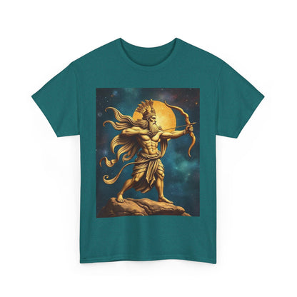Unisex Heavy Cotton T-Shirt, Midnight Arrow v1, Sagittarius Zodiac Design