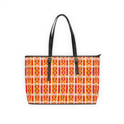 Leather Shoulder Bag, Leo, Zodiac v1, Shapes Pattern